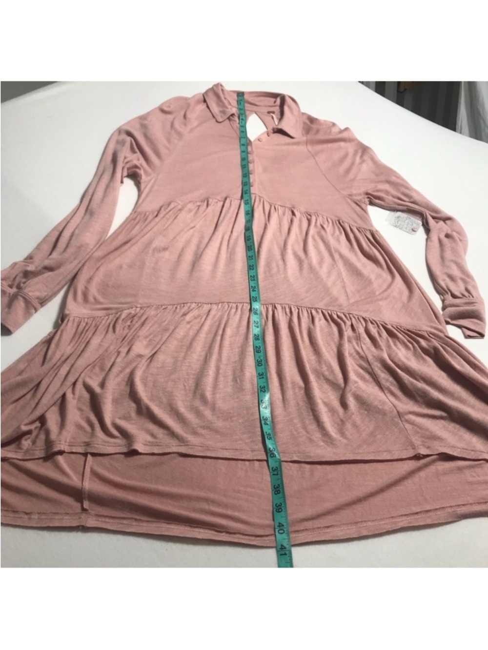 Free People Best Girl Tunic Tiered High Low Ruffles Keyhole Back Dress Medium - Picture 15 of 15